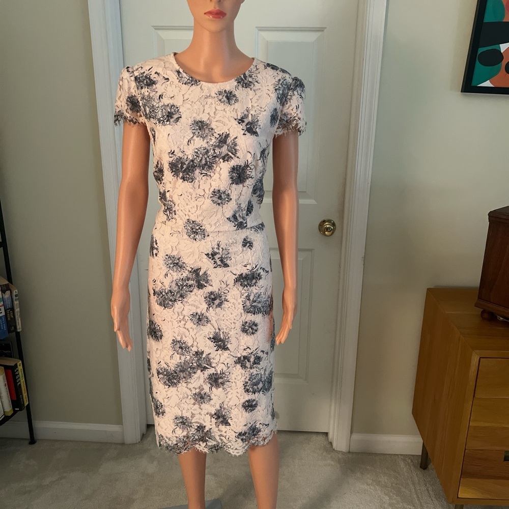 Betsey Johnson Black and White Floral Midi Dress
